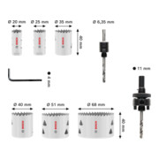 Bosch Multi Material Lochsägen-Set mit Gewinde, 20; 25; 35; 40; 51; 68 x 40 mm-4