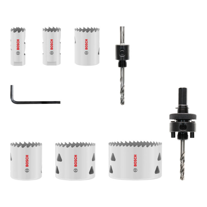 Bosch Multi Material Lochsägen-Set mit Gewinde, 20; 25; 35; 40; 51; 68 x 40 mm