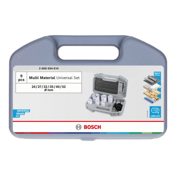 Bosch Multi Material Lochsägen-Set mit Gewinde, 24; 27; 32; 35; 40; 52 x 40 mm