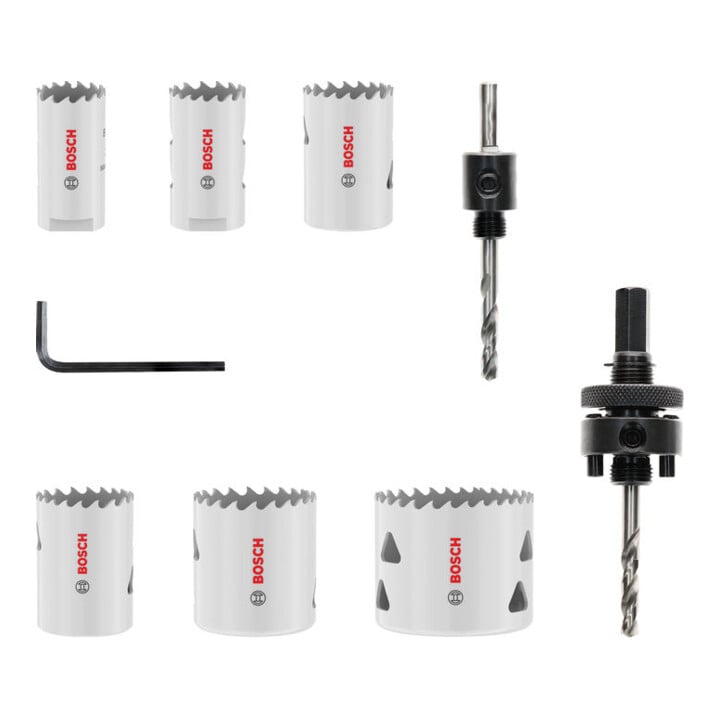 Bosch Multi Material Lochsägen-Set mit Gewinde, 24; 27; 32; 35; 40; 52 x 40 mm
