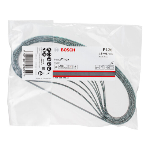 Bosch Nastro abrasivo Y580 Best for Inox, 13x457mm, 120