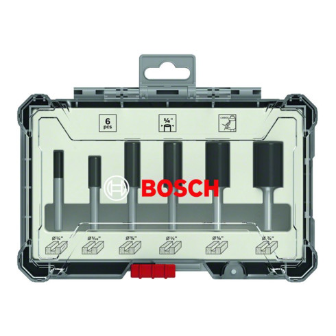 Bosch Nutfräser-Set 1/4"-Schaft 6-teilig