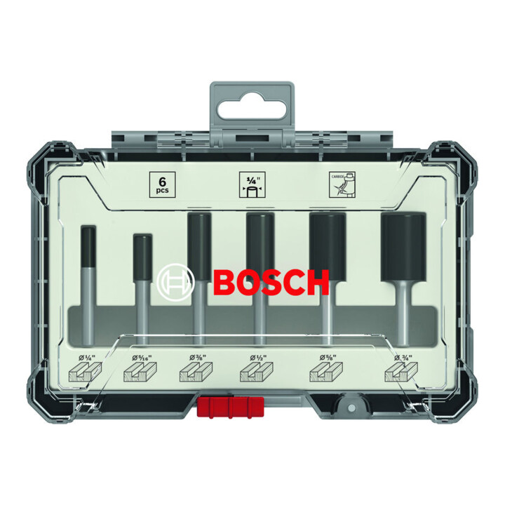 Bosch Nutfräser-Set 1/4"-Schaft 6-teilig