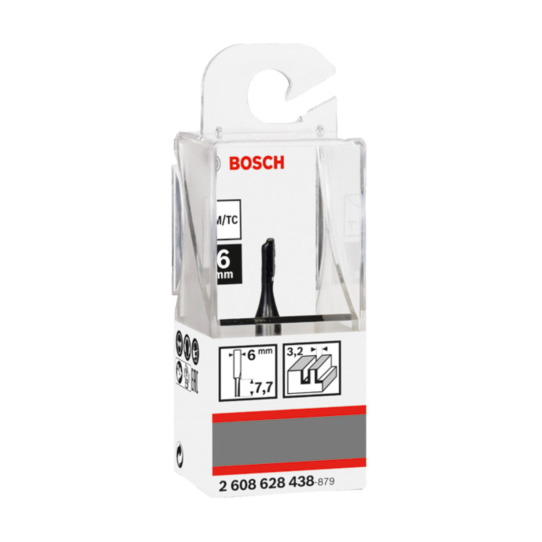Bosch Nutfräser Standard for Wood 6 mm D1 3,2 mm L 7,7 mm G 51 mm