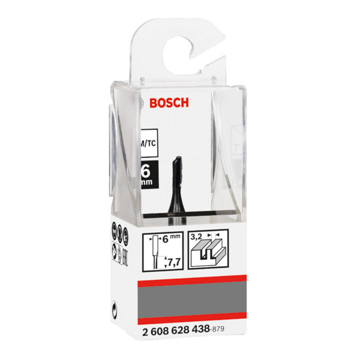 Bosch Nutfräser Standard for Wood 6 mm D1 3,2 mm L 7,7 mm G 51 mm