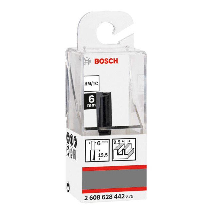 Bosch Nutfräser Standard for Wood 6 mm D1 9,5 mm L 19,5 mm G 51 mm