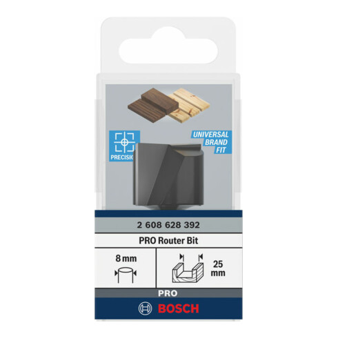 Bosch Nutfräser Standard for Wood 8 mm D1 25 mm L 20 mm G 51 mm