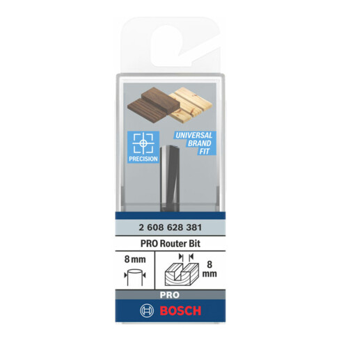 Bosch Nutfräser Standard for Wood 8 mm D1 8 mm L 20 mm G 51 mm