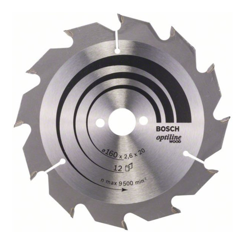 Bosch cirkelzaagblad Optiline Wood voor handcirkelzagen 160 x 20/16 x 2,6 mm 12