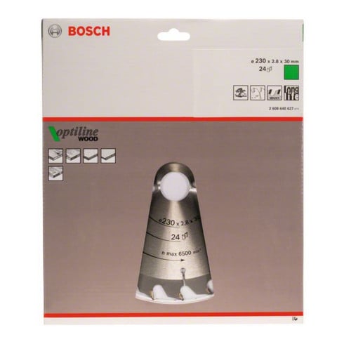 Bosch cirkelzaagblad Optiline Wood voor handcirkelzagen 230 x 30 x 2,8 mm 24