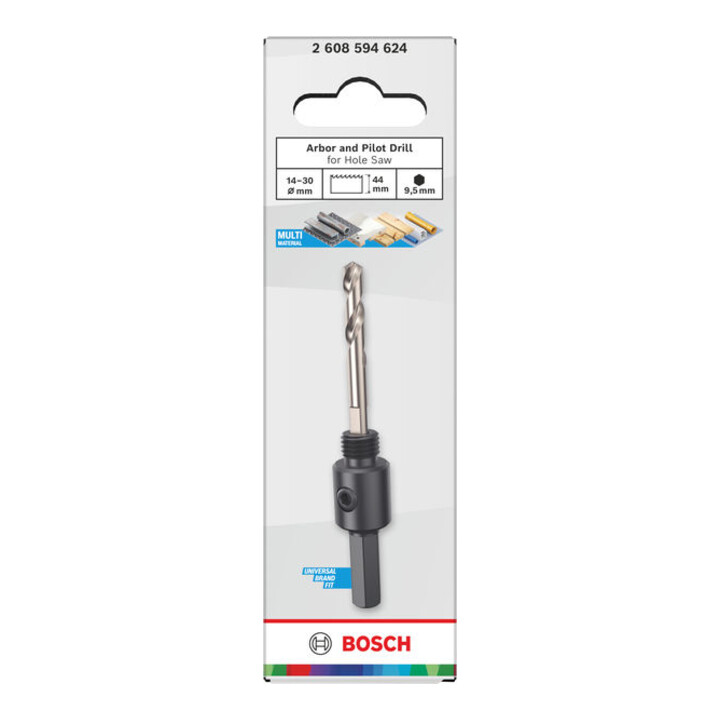 Bosch Opzethouder en centreerboor voor gatenzaag, 14-30 x 44 mm