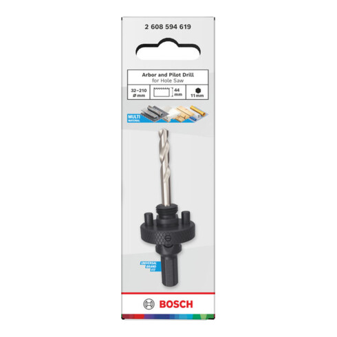 Bosch Opzethouder en centreerboor voor gatenzaag, 32-210 x 44 mm