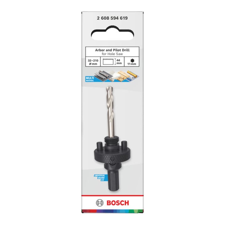 Bosch Opzethouder en centreerboor voor gatenzaag, 32-210 x 44 mm