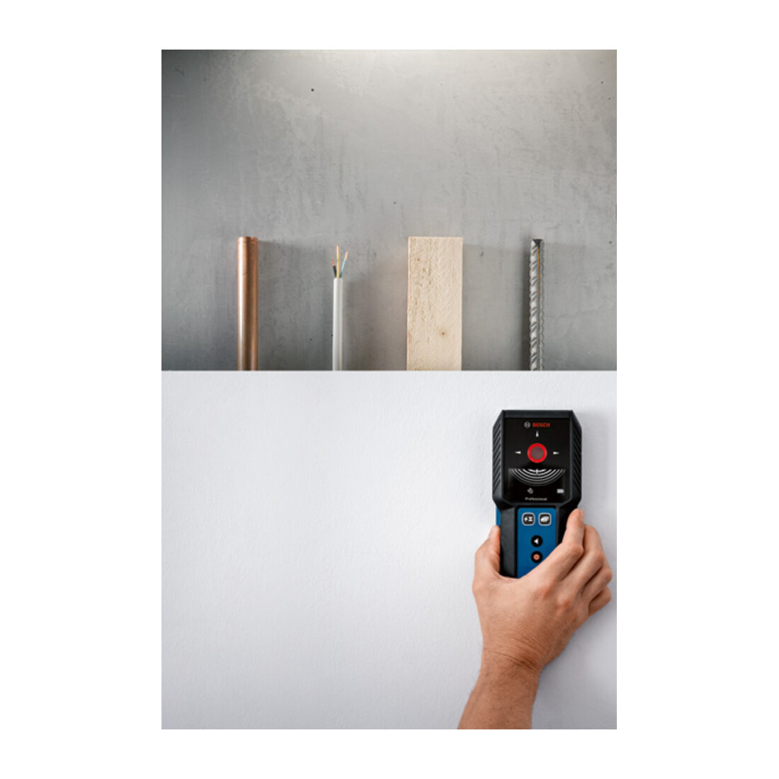 Bosch Ortungsgerät GMS 120-27 mit Tasche; 2 x 1,5 V LR6-Batterie (AA)