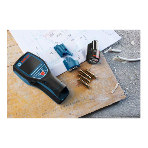 Bosch Ortungsgerät Wallscanner D-tect 120, mit Alkaline-Batterien und Akku-Adapter