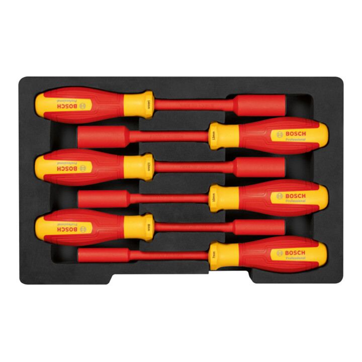 Bosch Outillage à main Jeu de clés à douille VDE, 6 pcs