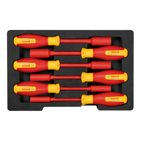 Bosch Outillage à main Jeu de clés à douille VDE, 6 pcs