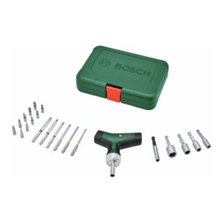 Bosch Outils à main Set de cliquet avec poignée en T dans boîte de rangement