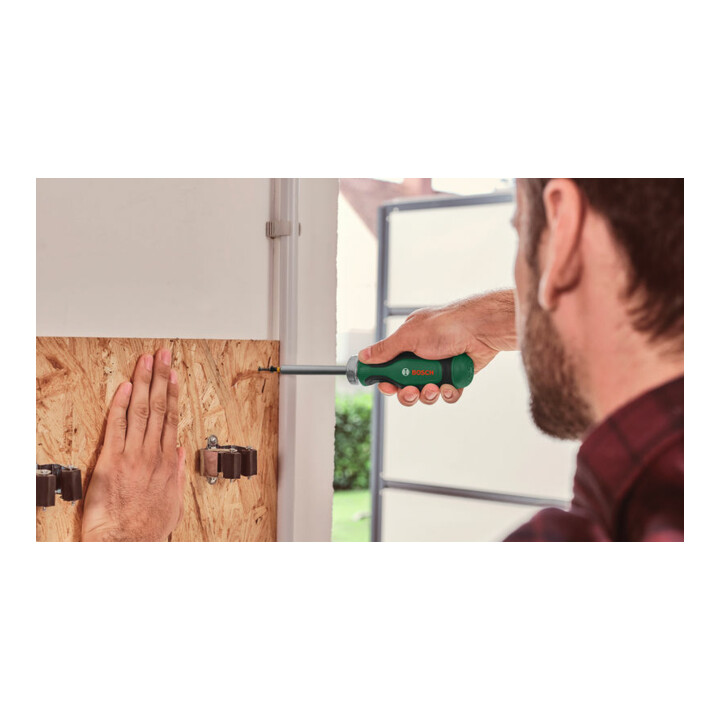 Bosch Outils à main Tournevis à cliquet avec 12 embouts