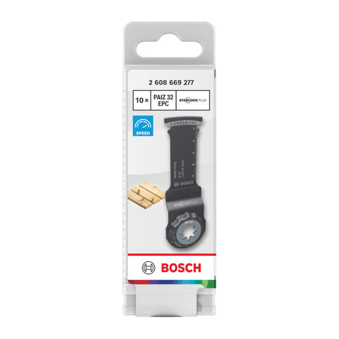 Bosch PAIZ 32 EPC Lama per sega a immersione legno, Starlock, 32 x 60 mm, 10 pezzi