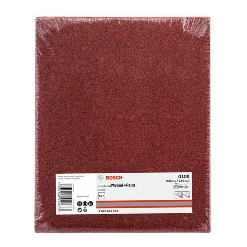 Feuille abrasive papier Bosch C420 Standard pour Bois et Peinture 230 x 280 mm 80 280 mm 230 mm