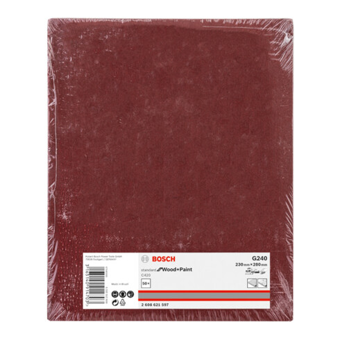 Bosch Papierschleifblatt C420 Standard for Wood and Paint 230 x 280 mm 240