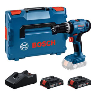 Bosch Perceuse-visseuse à percussion sans fil GSB 18V-25, 2 x batterie GBA 18V 2.0Ah dans L-BOXX