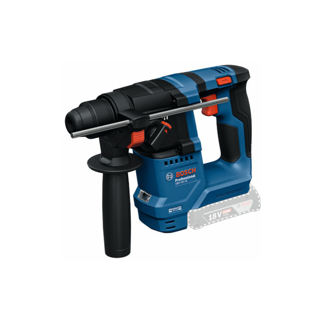 Bosch Perforateur sans fil SDS plus GBH 18V-18, 2 x batterie GBA 18V 2.0Ah, coffret artisan