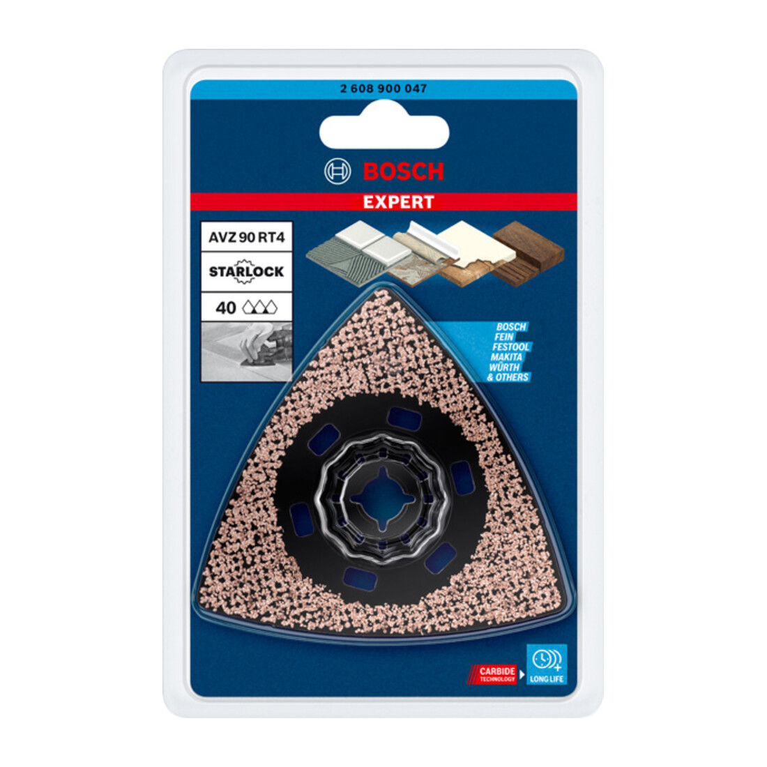 Bosch Piastra di levigatura EXPERT Sanding Plate AVZ 90 RT4, per utensili multifunzione oscillanti, 90mm