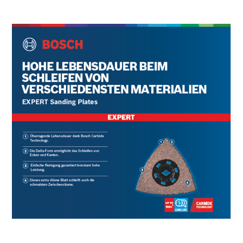 Bosch Piastra di levigatura EXPERT Sanding Plate MAVZ 116 RT10, per utensili multifunzione oscillanti, 116mm