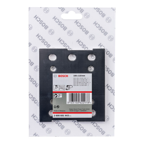Bosch Piastra di rettifica 110x100mm con chiusura a velcro