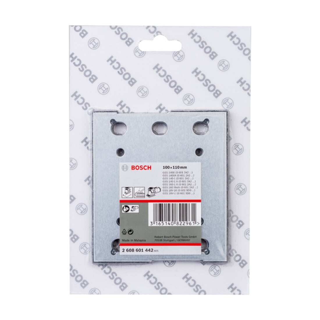 Bosch Piastra di rettifica 110x100mm con feltro