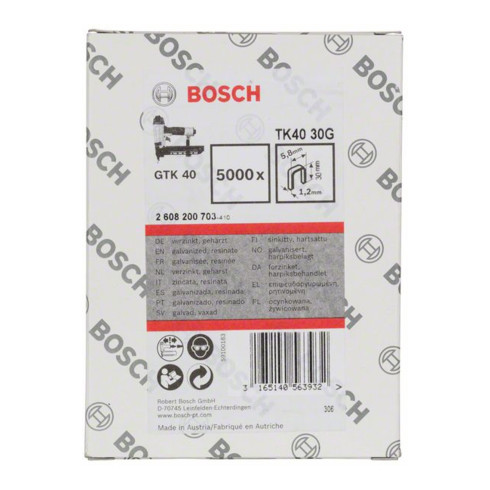 Bosch pince arrière étroite TK40 30G 5,8 mm 1,2 mm 1,2 mm 30 mm galvanisé