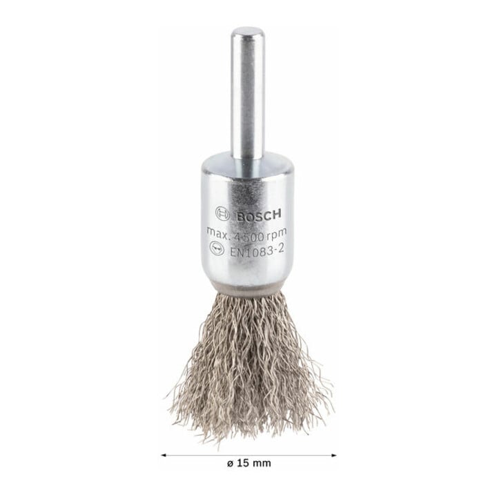 Bosch Pinselbürste gewellt rostfrei 0,2 mm 15 mm 4500 U/ min