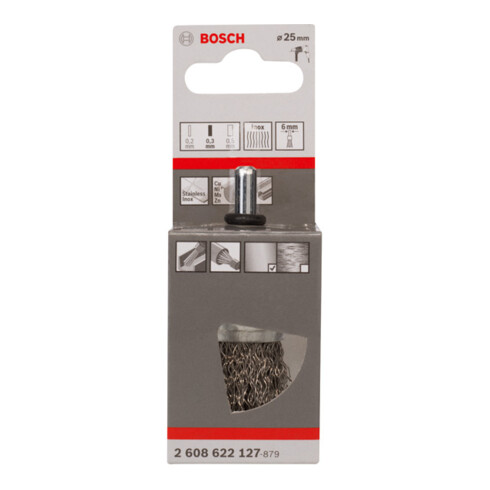 Bosch Pinselbürste gewellt rostfrei 0,3 mm 25 mm 4500 U/ min