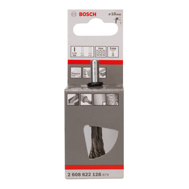 Bosch Pinselbürste gezopft rostfrei 0,35 mm 10 mm 4500 U/ min