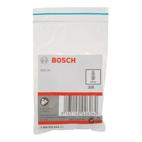Bosch Pinza con dado di serraggio 6mm per smerigliatrice diritta, per GGS 16