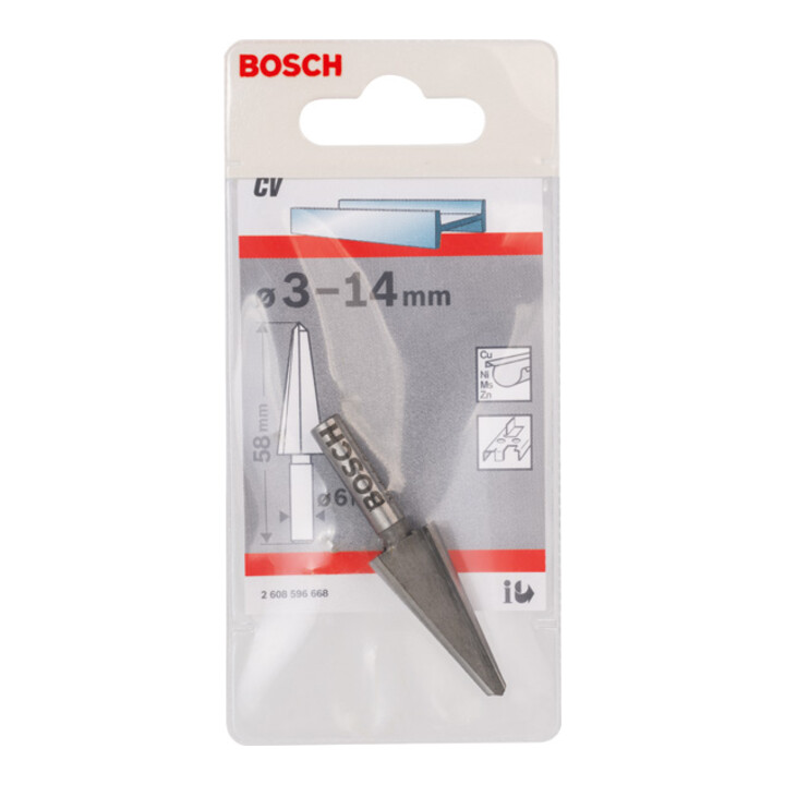 Bosch plaatschilboor chroom vanadium cilindrisch 3 - 14 mm 58 mm 6 mm
