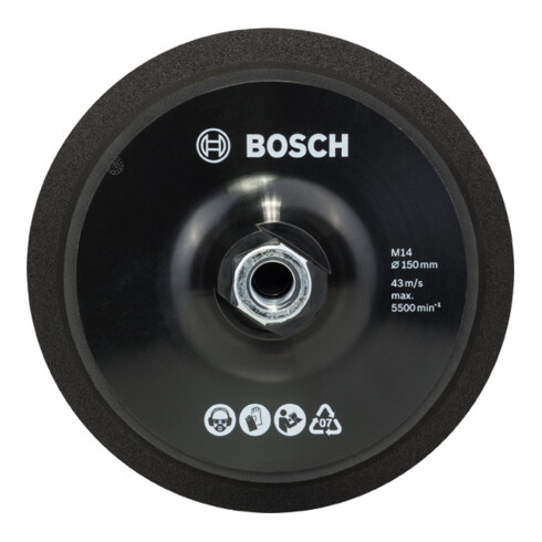 Bosch Platorello di supporto M 14 diametro 150 mm con sistema di chiusura a strappo