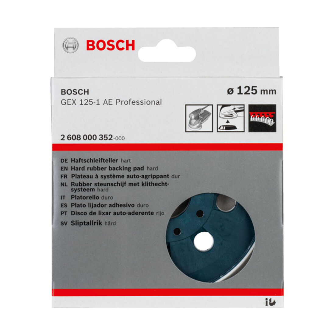 Bosch Platorello duro 125 mm per GEX 125-1 AE Professional