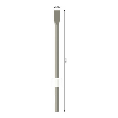 Bosch platte beitel met 19 mm binnenzeskant 400 x 25 mm