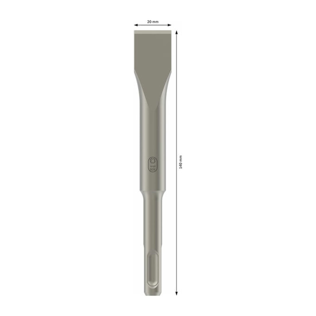 Bosch platte beitel met SDS plus montage 140 x 20 mm
