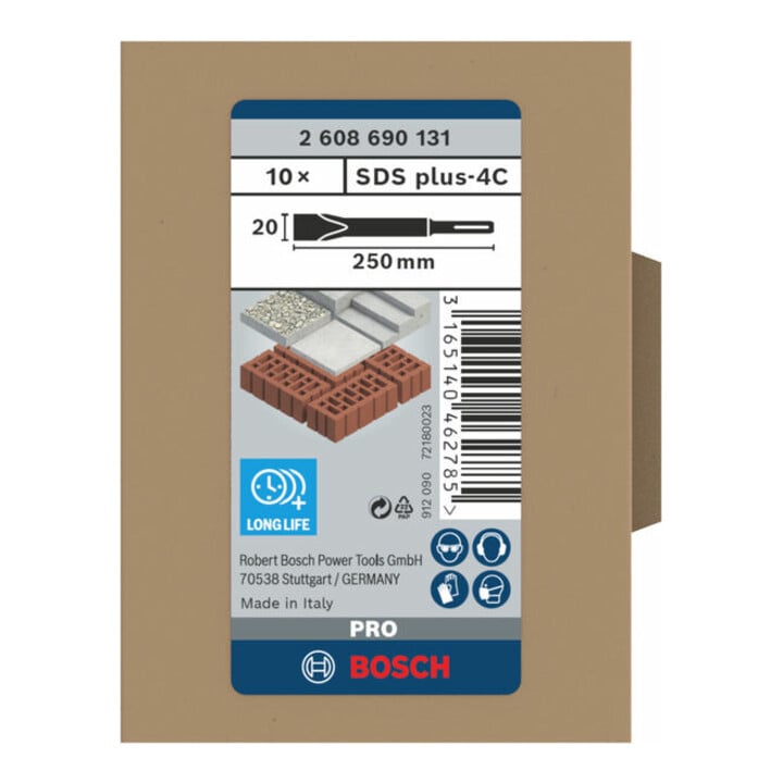 Bosch Platte beitel met SDS-plus opname, 20 x 250 mm