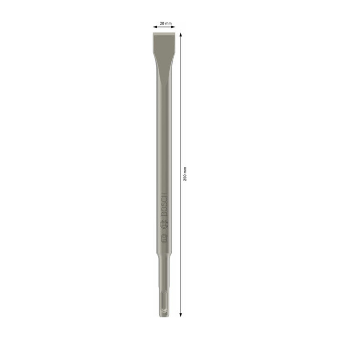Bosch platte beitel met SDS plus opname 250 x 20 mm
