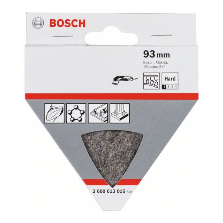 Bosch Polierfilz für Dreieckschleifer und Multi-Cutter hart Klett 93 mm