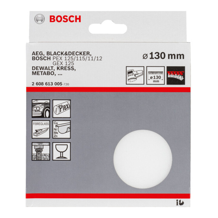Bosch Polierschwamm für Exzenterschleifer Klett 130 mm
