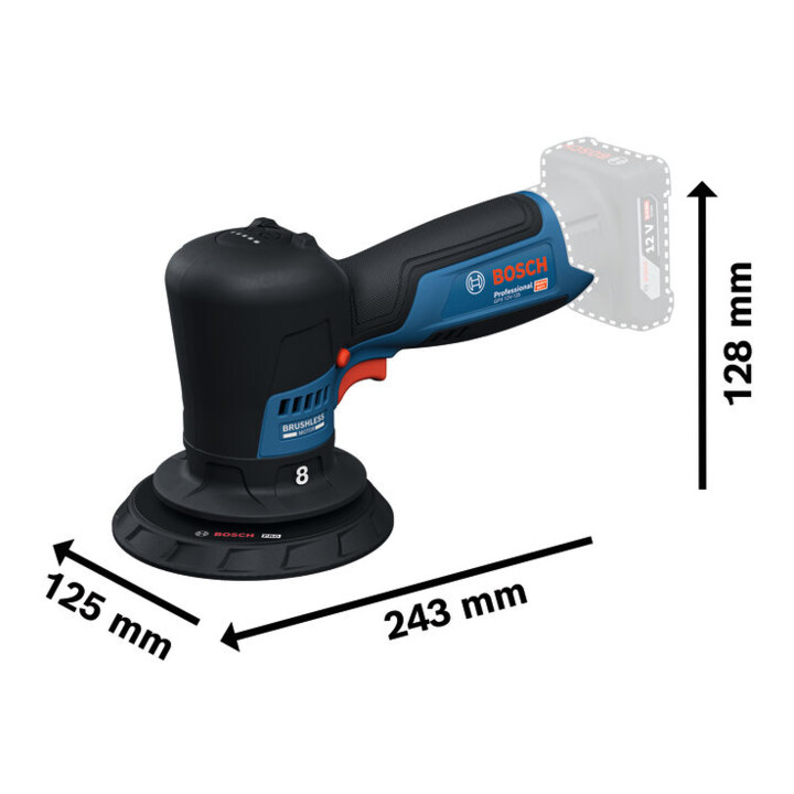 Bosch Polijstmachine GPX 12V-125 125mm Excentrische polijstmachine