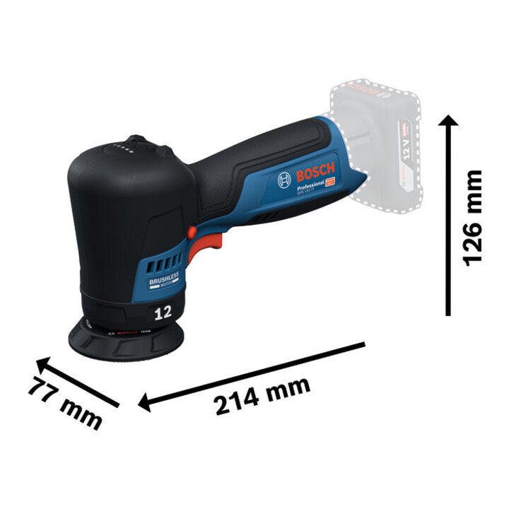 Bosch Polijstmachine GPX 12V-77 77 mm excentrisch 12 mm slagdiameter