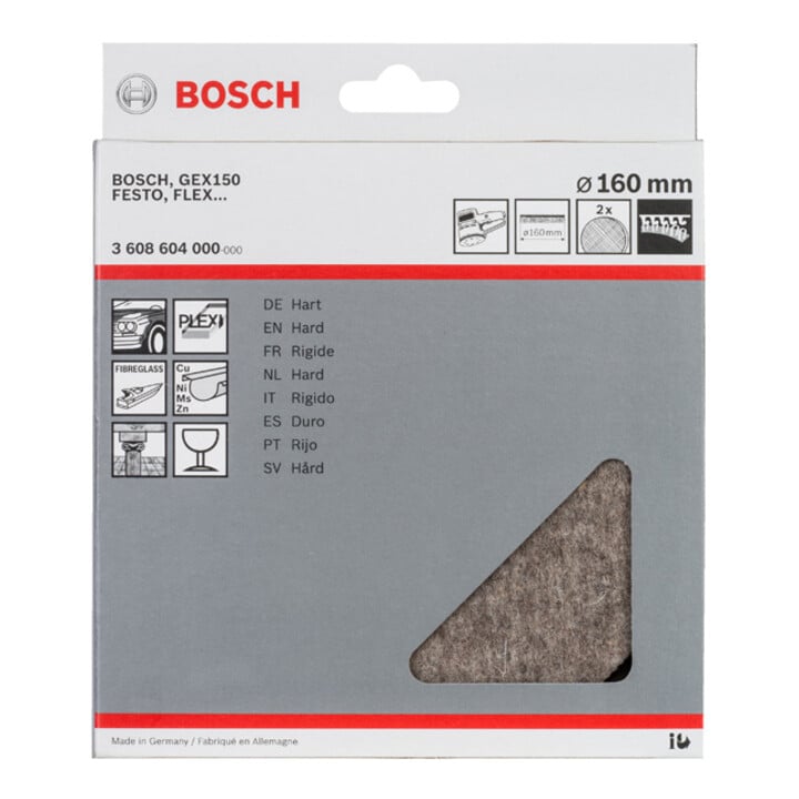 Bosch polijstvilt voor excenterschuurmachine hard klittenband 160 mm