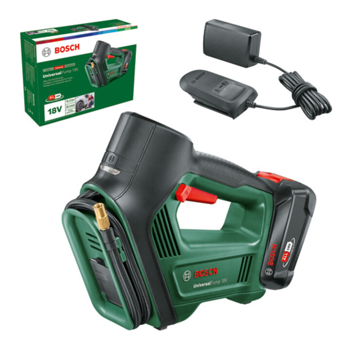 Bosch Pompe à air comprimé sans fil UniversalPump 18V, 1 x batterie PBA 18V 2.0Ah